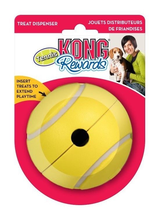 KONG Rewards Tennis – godbitball som ruller uforutsigbart str. S
