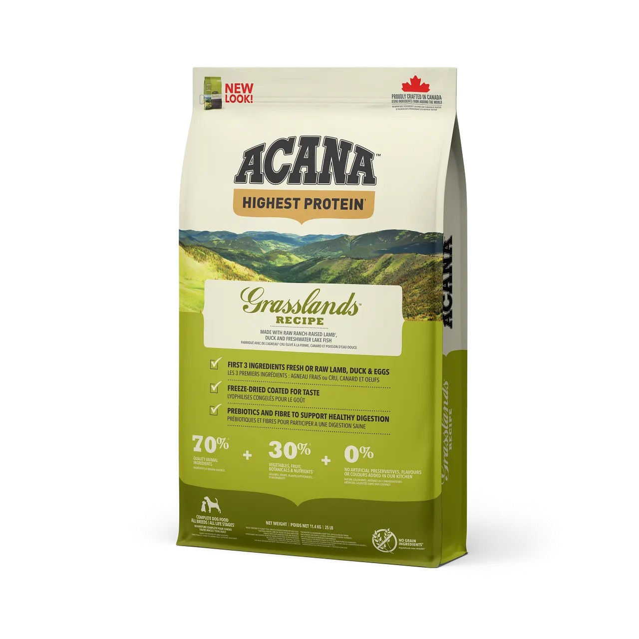 Acana Dog Grasslands tørrfôr med lam, and og frittgående fjærfe for voksne hunder