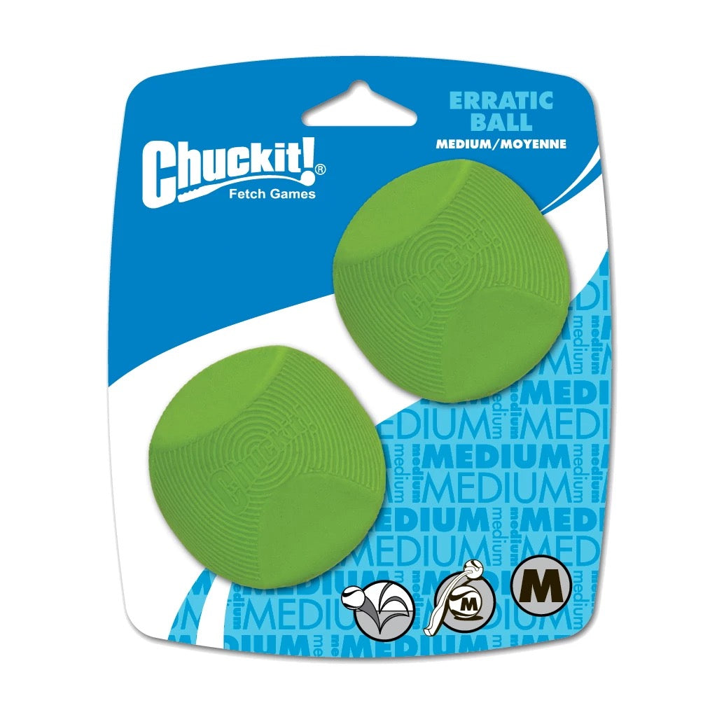 Chuckit! Erratic Ball – kantet gummiball med uforutsigbar sprett