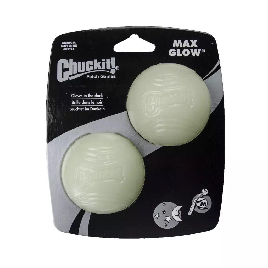 Chuckit! Max Glow – selvlysende hundeball i medium