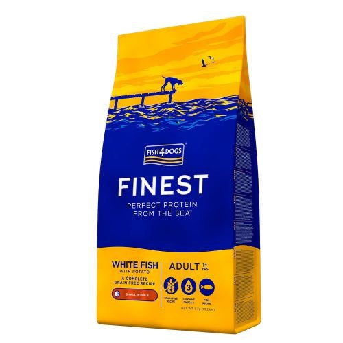 Fish4Dogs Finest White Fish Adult – kornfritt hundefôr med hvit fisk