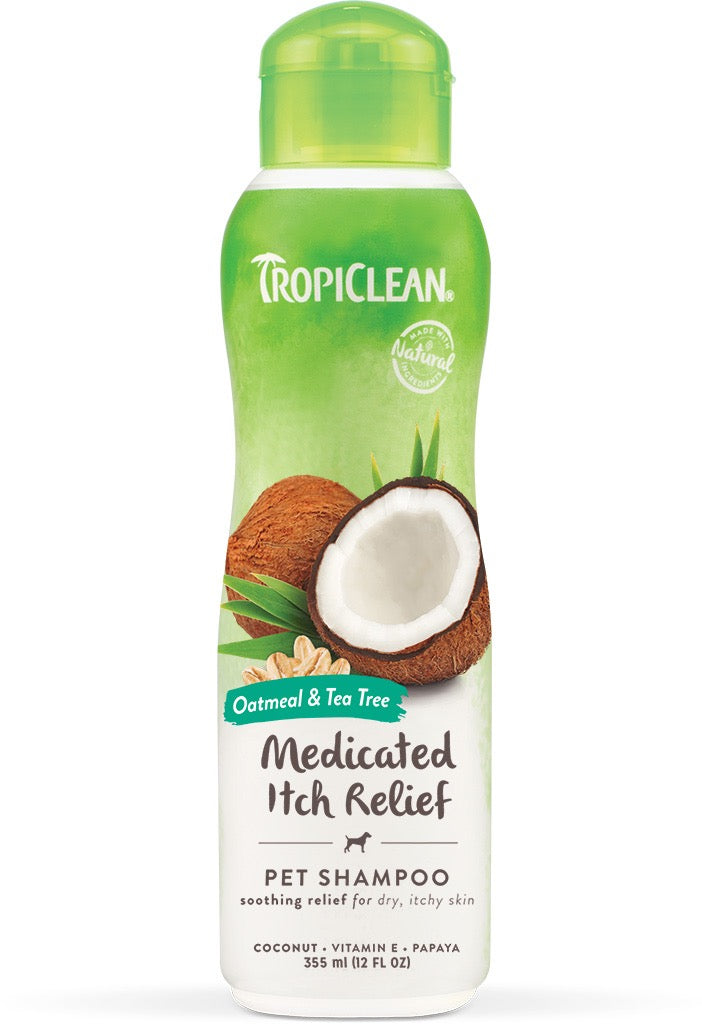 TropiClean hundesjampo med havre og tea tree, 355 ml