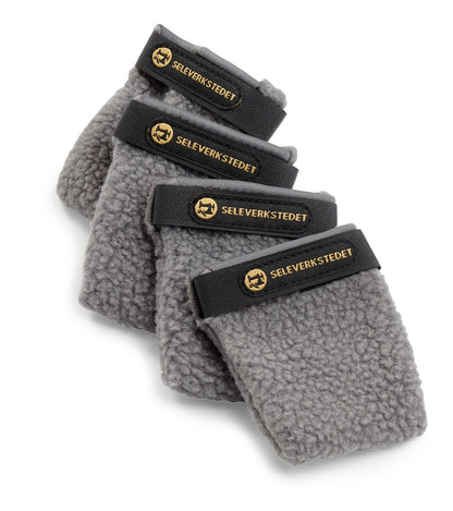 Seleverkstedet Hundesko Fleece 4-pk i grått, lav potesokk til hund