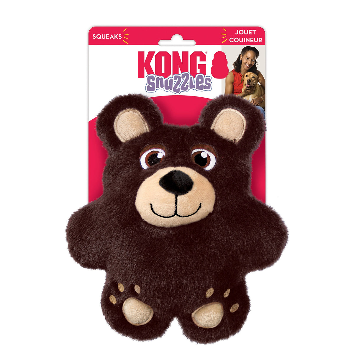 KONG Snuzzles Bear – lubben koseleke med lang pipelyd str. M