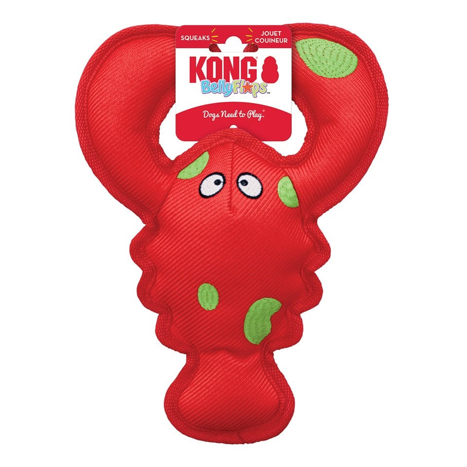 KONG Belly Flops Lobster – hummer som spinner, piper og flyter str. M