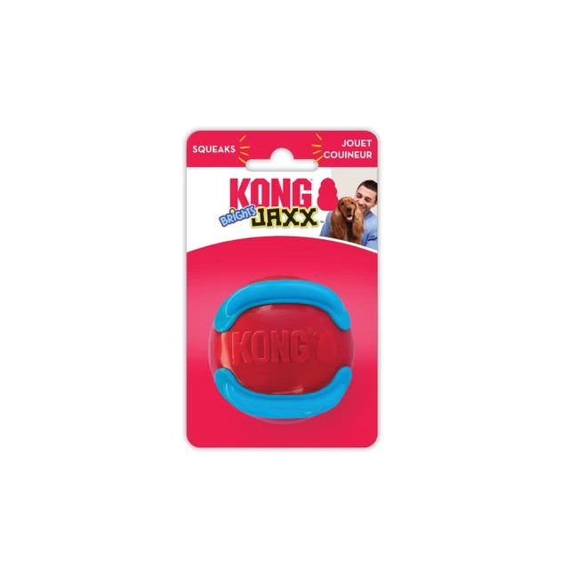KONG Jaxx Brights Ball – sprettball med riller og pipelyd str. M