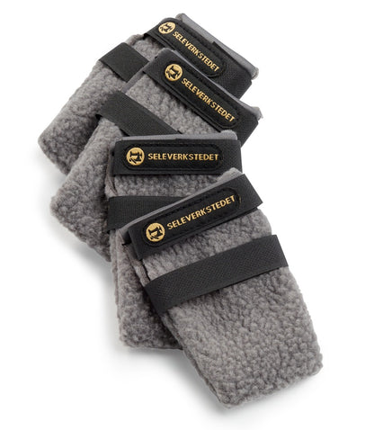 Seleverkstedet Hundesko High Fleece 4-pk i grått med dobbel borrelås