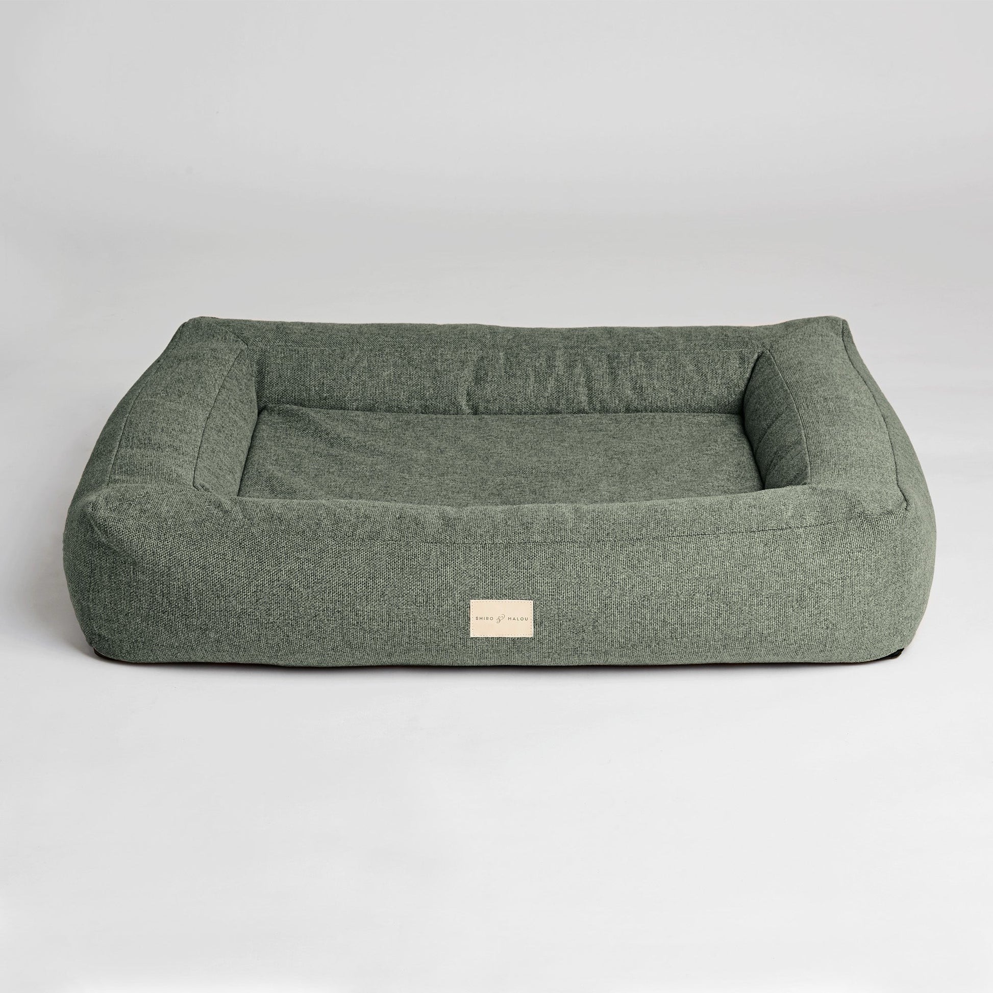 Box Bed hundeseng grønn med ortopedisk memory foam