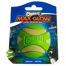 Chuckit! Max Glow Ultra Squeaker Ball – selvlysende ball med pipelyd