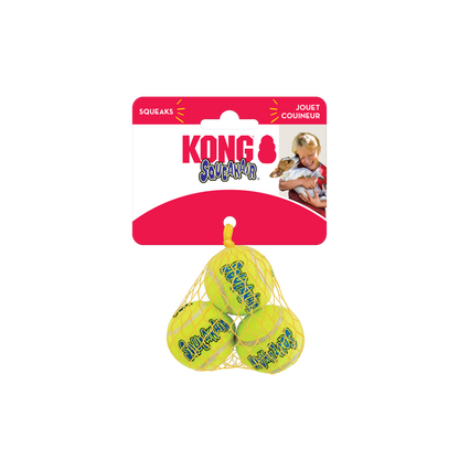 KONG AirDog Squeakair Ball apportball med pipelyd til hund 3stk