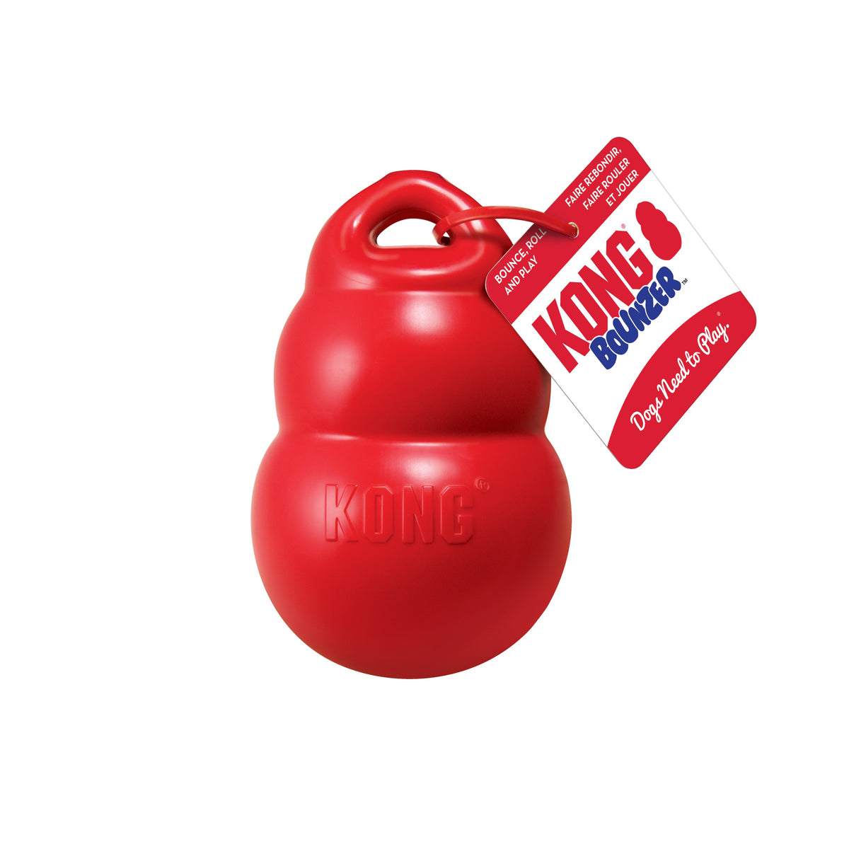 KONG Bounzer – slitesterk hundeleke som spretter og klemmes sammen