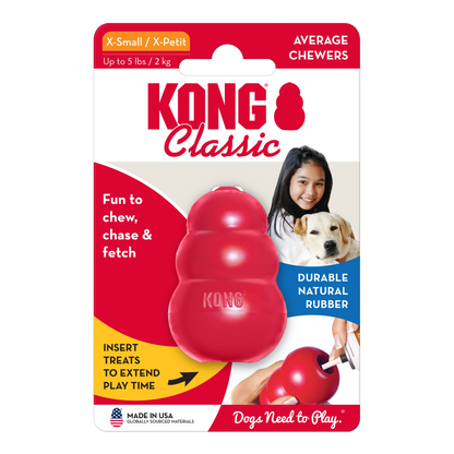 KONG Classic – slitesterk rød tyggeleke som kan fylles med godbiter