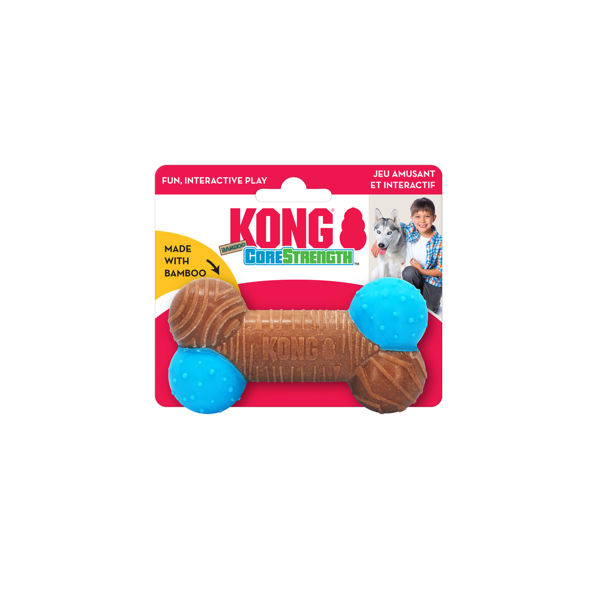 KONG CoreStrength Bamboo Bone slitesterk tyggeleke med bambus for hund
