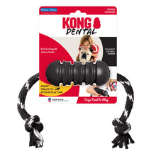 KONG Dental tyggeleke i naturgummi med floss tau for hund
