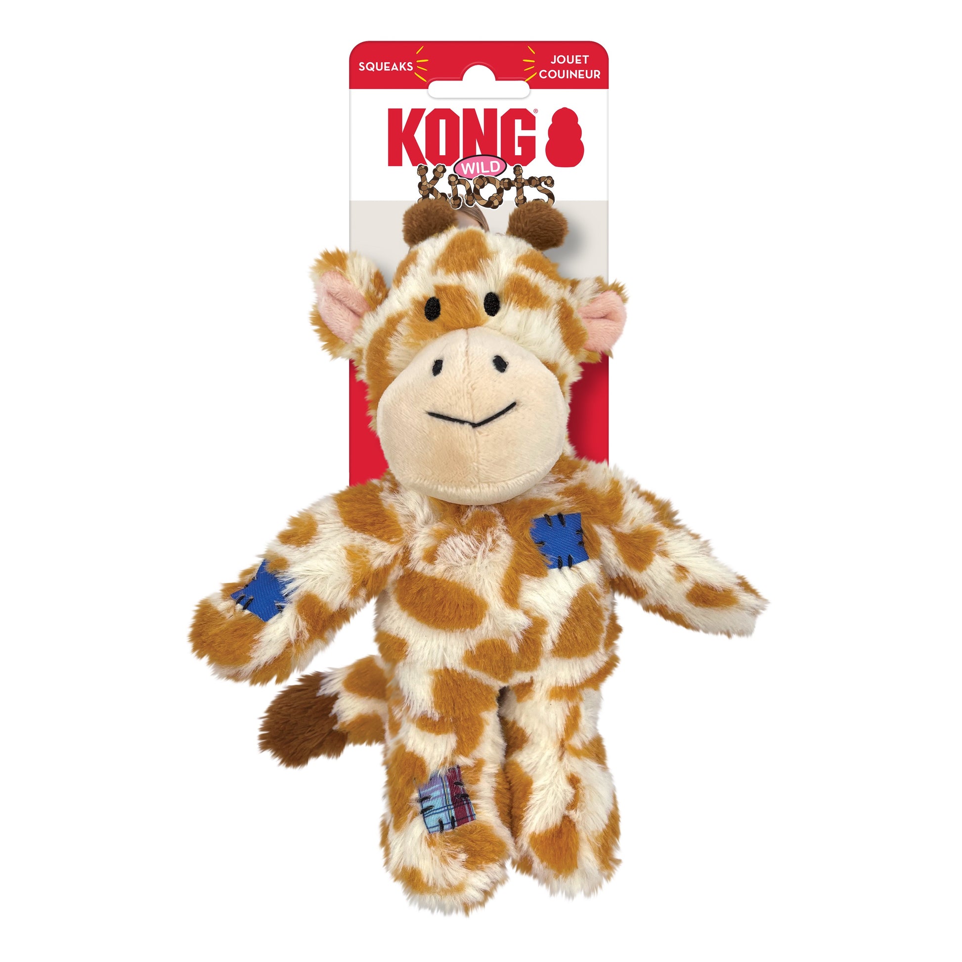 KONG Wild Knots Giraffe – myk plysjleke med innebygde tauknuter for hunder