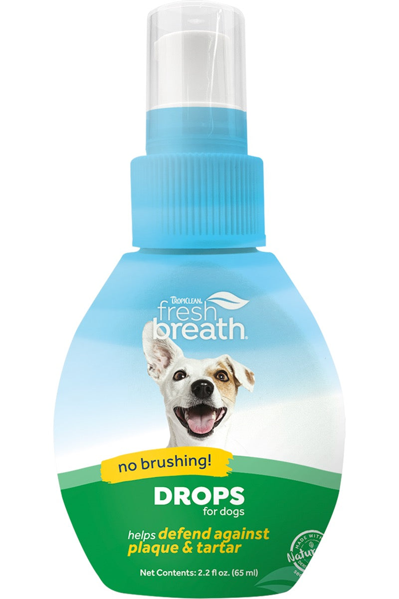 Tropiclean Fresh Breath Drops 65 ml for friskere pust hos hund