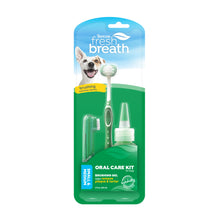 TropiClean Oral Care Fresh Breath Kit – tannpleiesett med gel og tannbørster til små, mellomstore og store hunder